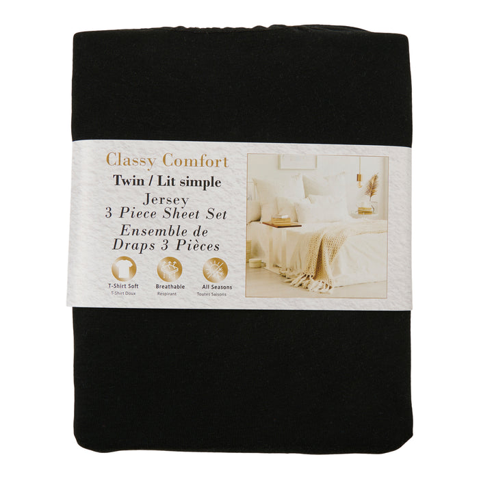 Jersey Mélange Sheet Set, Twin, 3 Piece