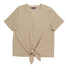 Classic Editions Women's Short Sleeve Front-Tie Top