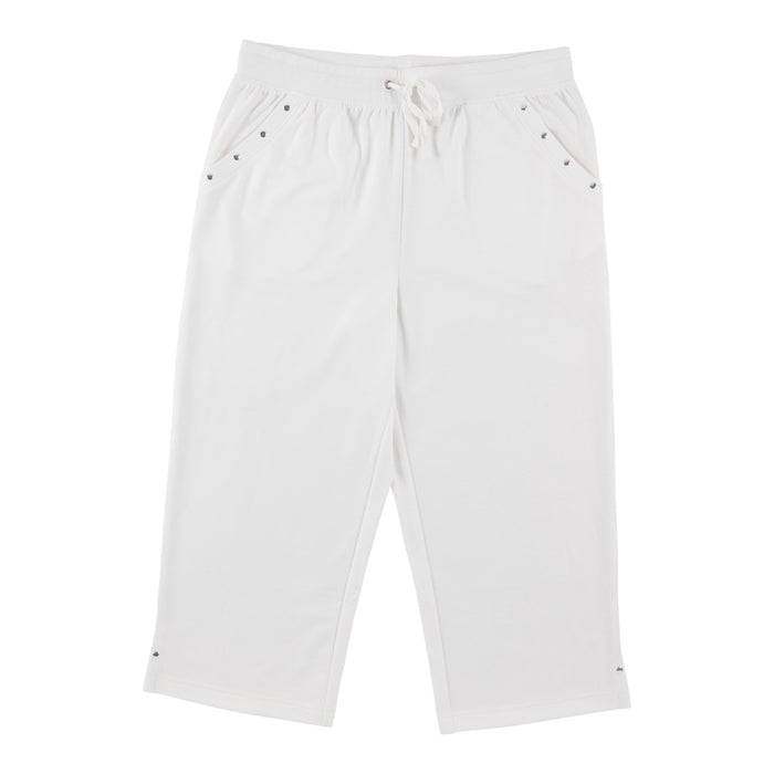 Classic Editions Women's Stud Detail Capris