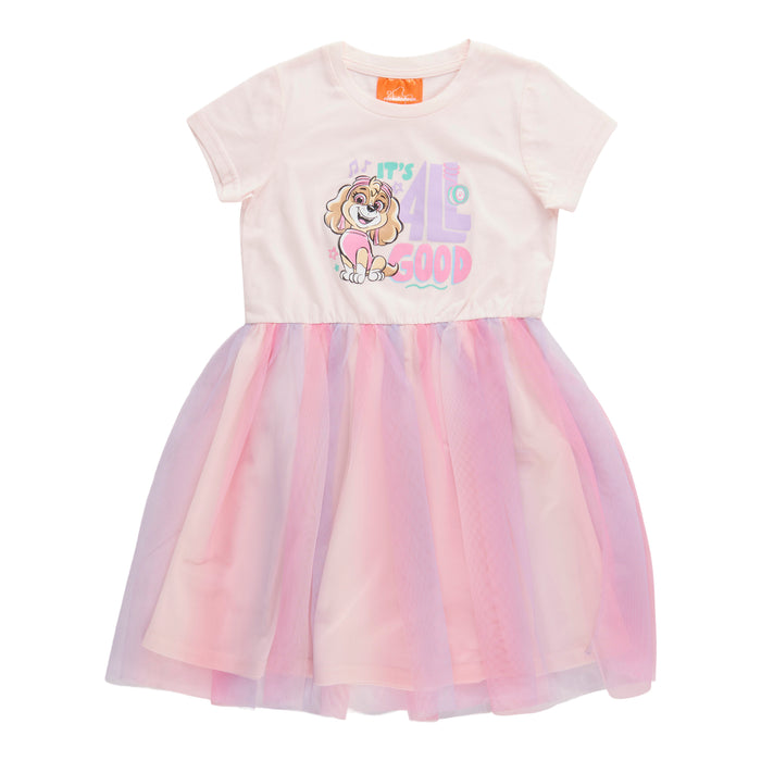 Robe tutu imprimée à manches courtes sous licence pour toutes-petites
