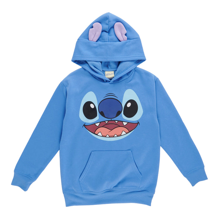 Haut à capuchon à manches longues Lilo & Stitch sous licence pour filles
