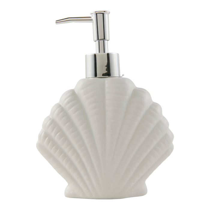 Pompe à savon en forme de coquillage HomeStyles, blanc
