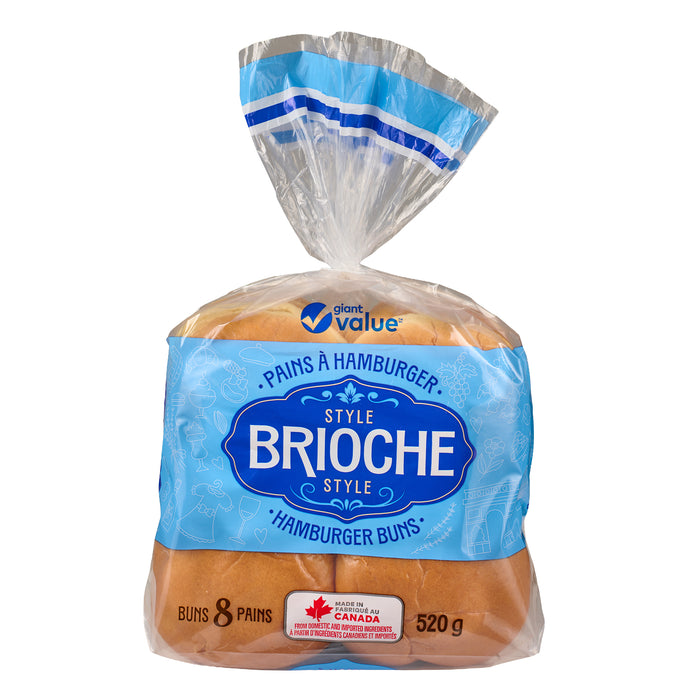 Pains à hamburger briochés Giant Value, emb. de 8
