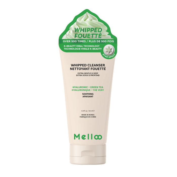 Melloo Nettoyant Fouetté, Hyaluronique & Thé Vert, 130 ml