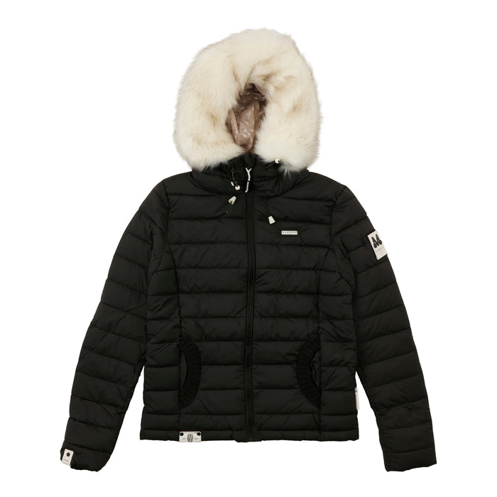 Veste d'hiver avec bordure en similifourrure pour femmes