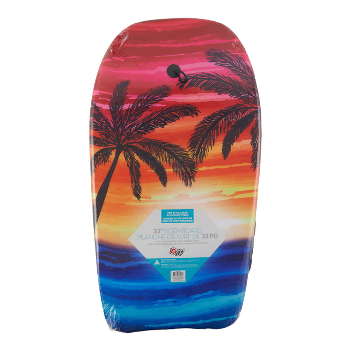 Planche de bodyboard Funatic, 18 po x 33 po, assortiment