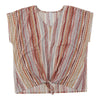 Women's Plus Short Sleeve Printed Tie Front Top