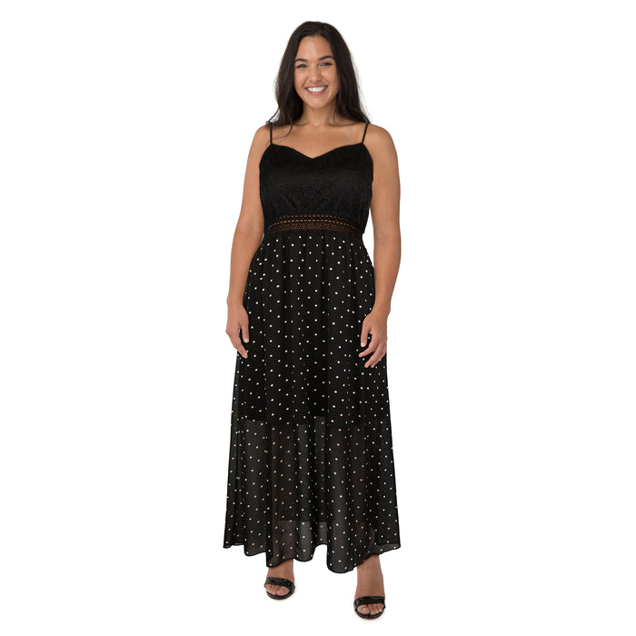 lily morgan Women's Plus Chiffon Lace Dress