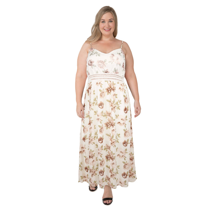 Robe en mousseline et dentelle lily morgan taille plus pour femmes