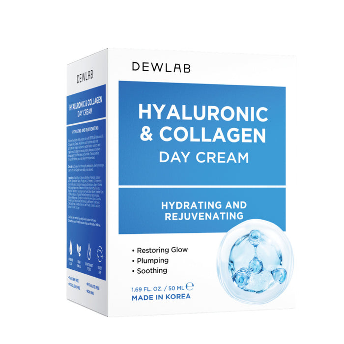 DEWLAB Crème de Jour Acide Hyaluronique & Collagène, 50 ml
