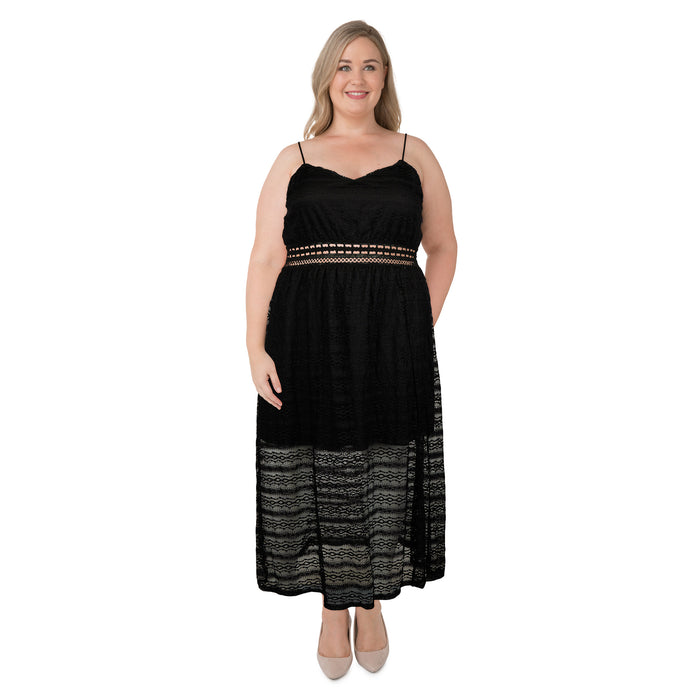 lily morgan Women's Plus Lace Maxi Dress