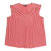 lily morgan Women's Plus Top with Lace Shoulders