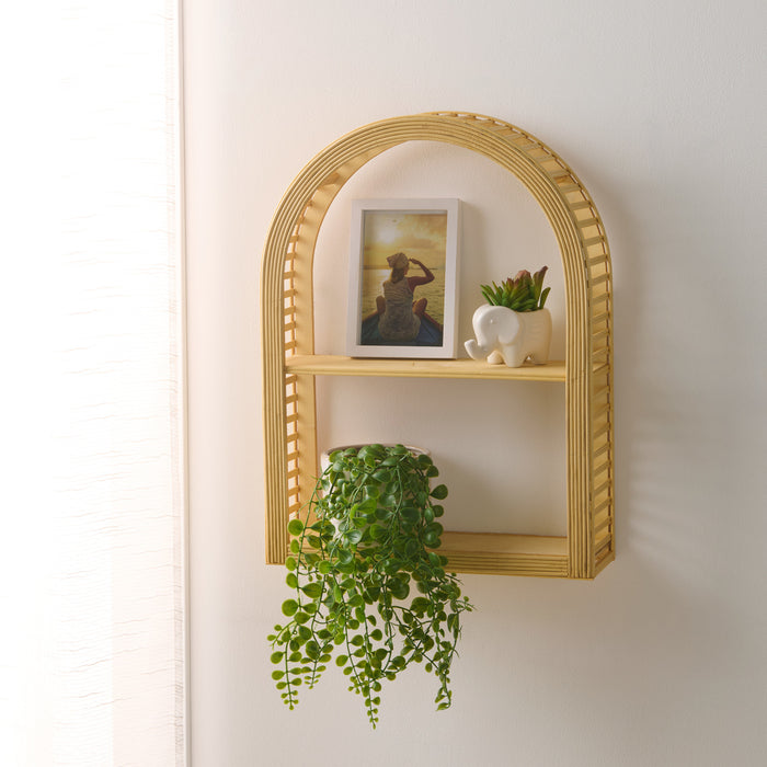 HomeStyles 2-Tier Bamboo Arch Shelf, 14-in x 4-in x 19-in.