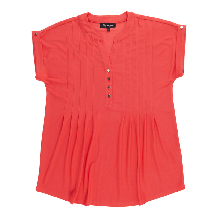 lily morgan Women's Solid Pleated Top