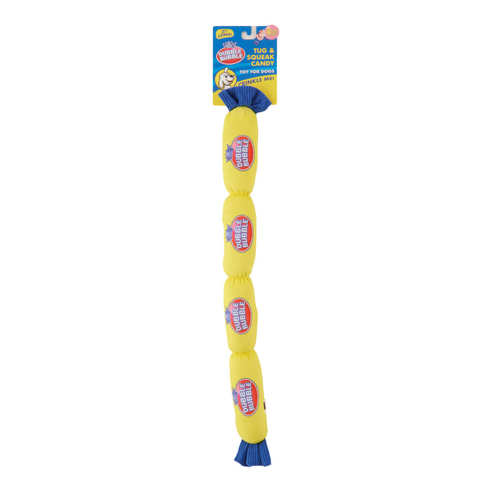 Double Bubble with Rope Plush Dog Toy