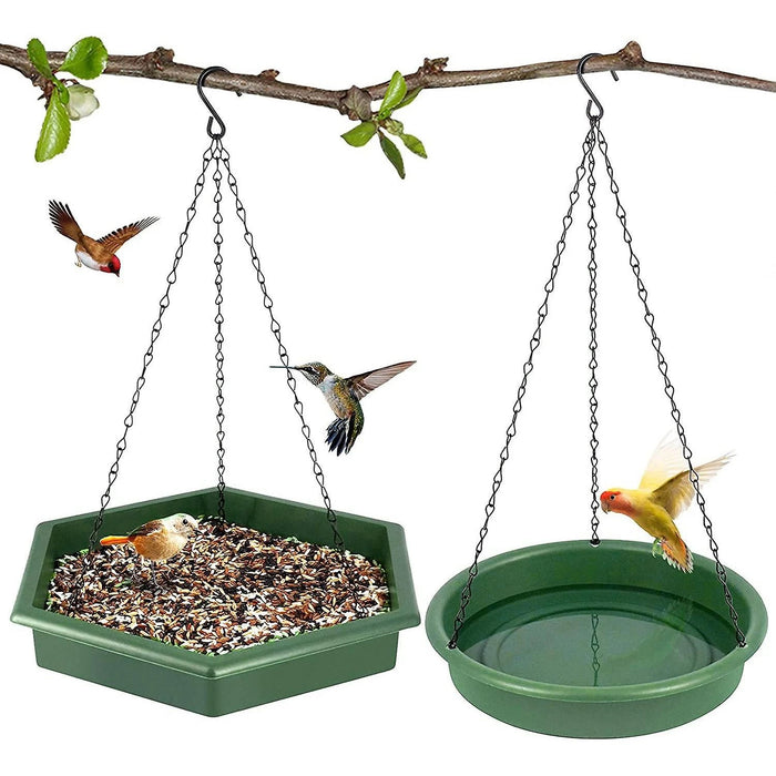 2-in-1 Hanging Bird Feeder and Bird Bath, 2-Piece
