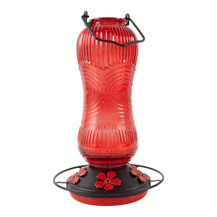 Glass Hanging Hummingbird Feeder