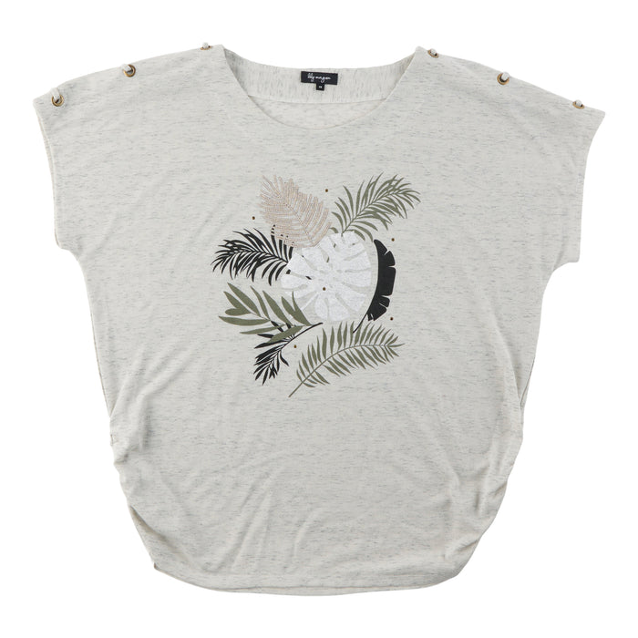 lily morgan Women's Plus Top with Shoulder Detail