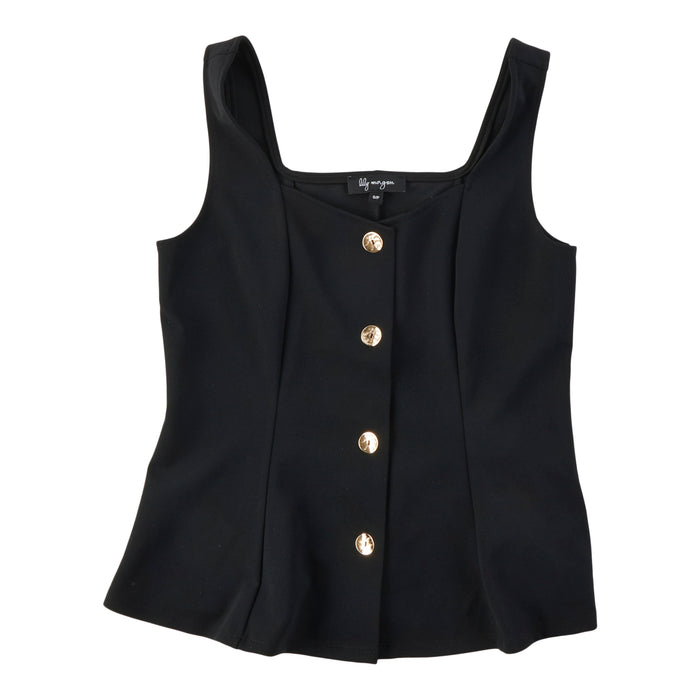 lily morgan Women's Button Front Peplum Camisole