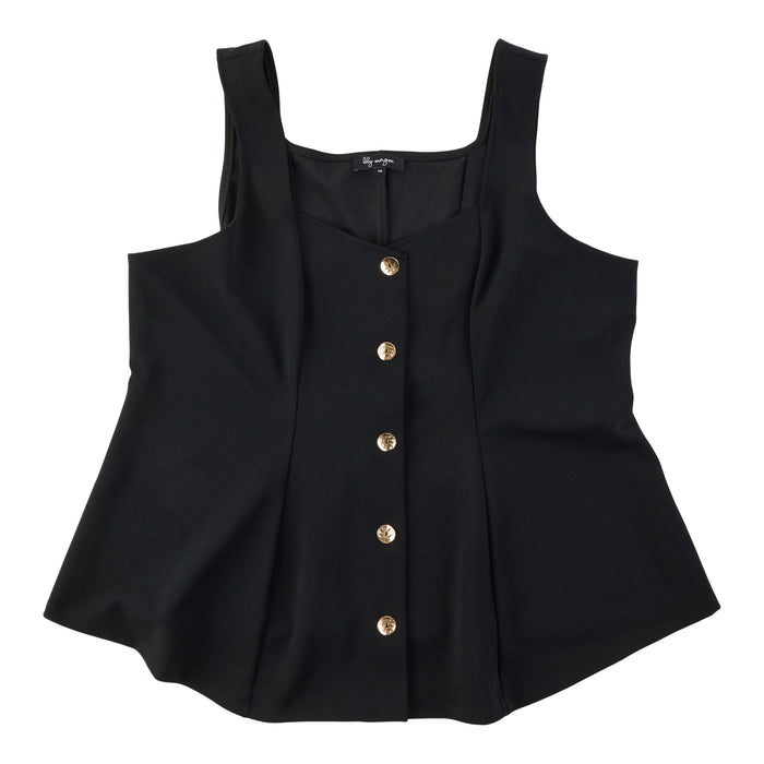 Camisole à basques boutonnée à l'avant taille plus lily morgan pour femmes