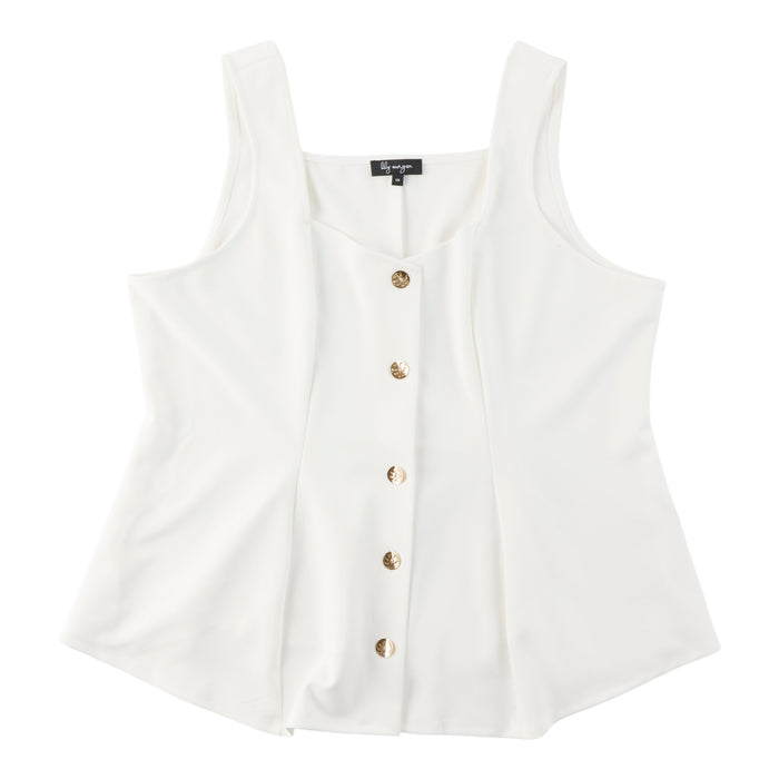 lily morgan Women's Plus Button Front Peplum Camisole