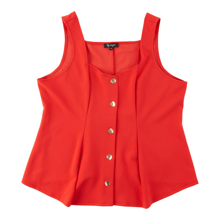 Camisole à basques boutonnée à l'avant taille plus lily morgan pour femmes