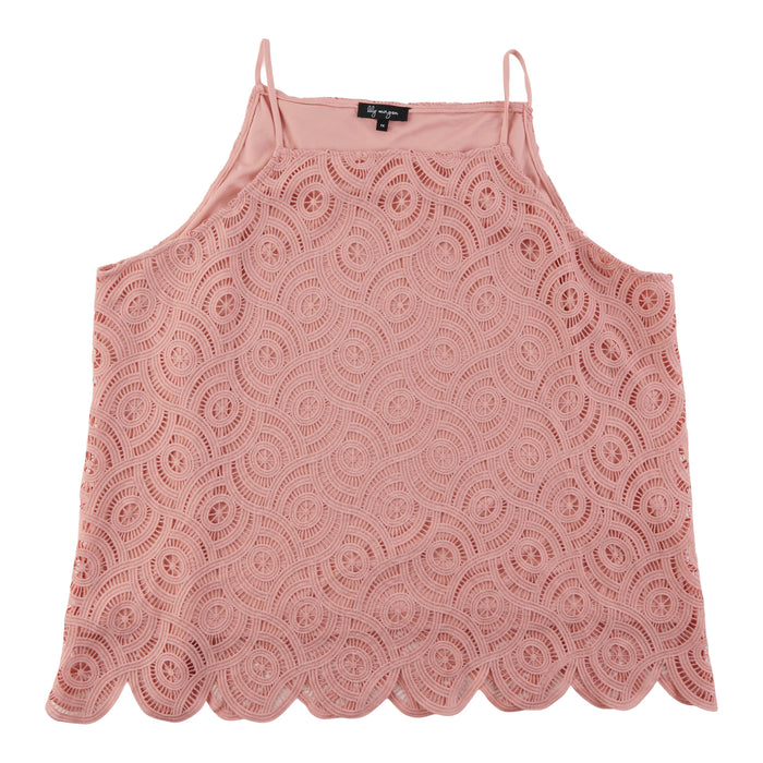 lily morgan Women's Plus Halter Crochet Top