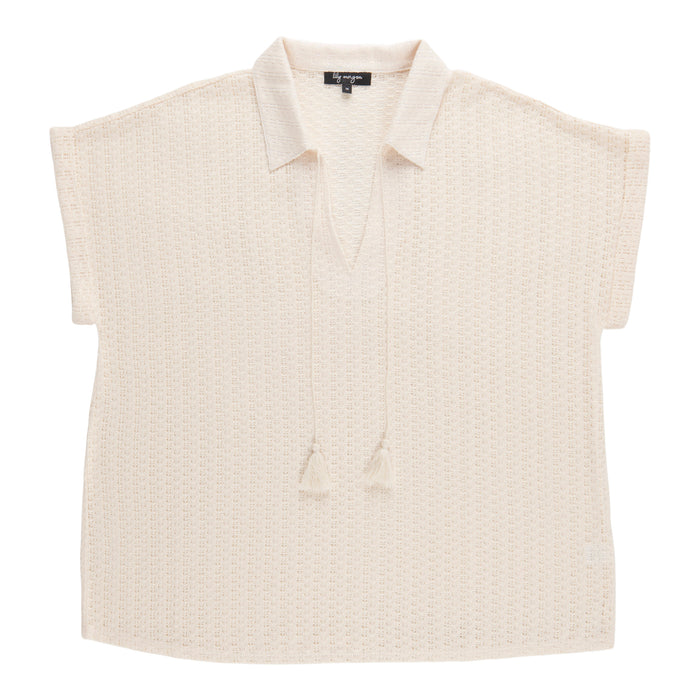 lily morgan Women's Plus Baggy Top with Tassels