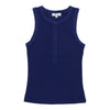 mySTYLE Women's Ribbed Henley Tank Top