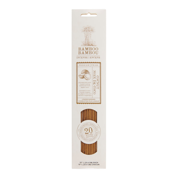 Bamboo Incense Sticks, Coconut, 20 Pack