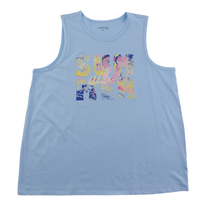 mySTYLE Women's Plus Flowy Summer Tank Top