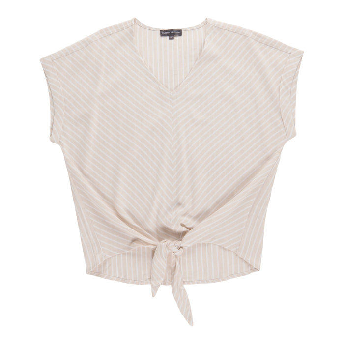 Classic Editions Women's Drop Shoulder Tie Top