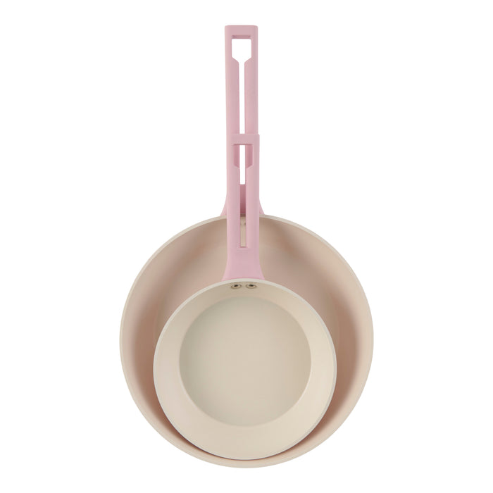 Ensemble de poêles à frire, rose, 2 pièces