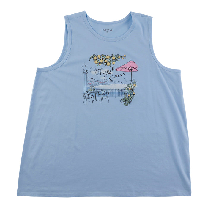 mySTYLE Women's Plus Flowy Summer Tank Top