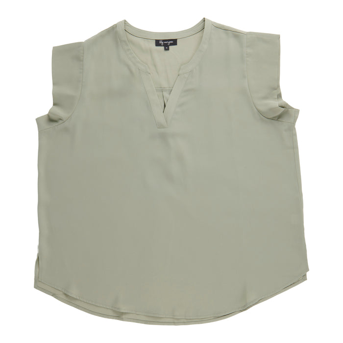 Blouse à col en V taille plus lily morgan pour femmes