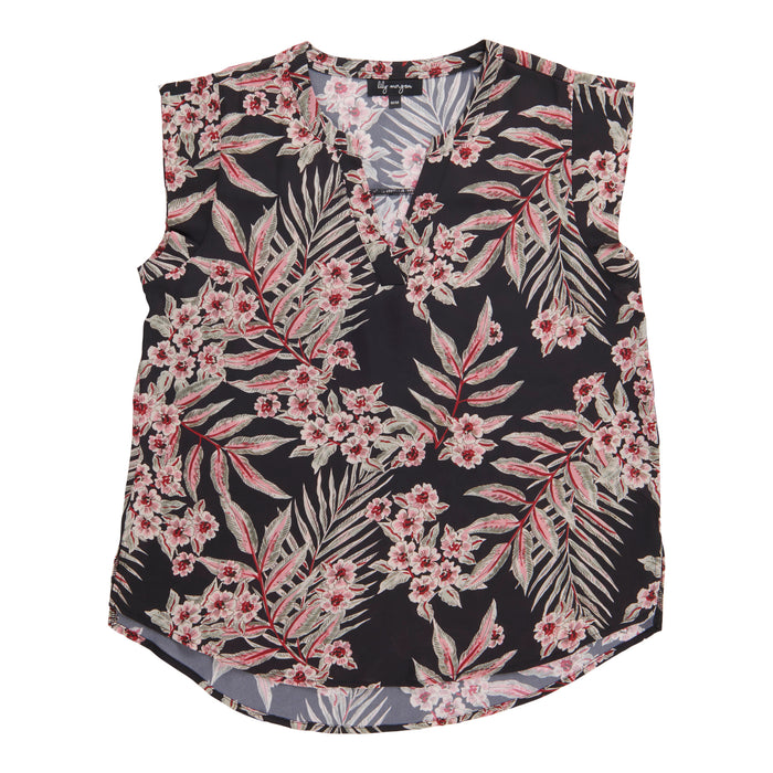 lily morgan Women's Printed V-Neck Blouse