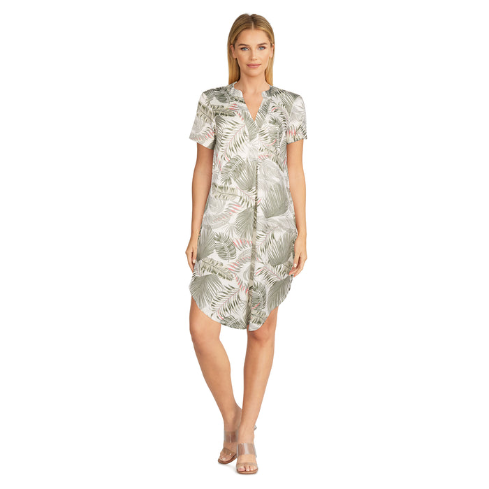 Classic Editions Women's Printed Casual Short Sleeve Dress