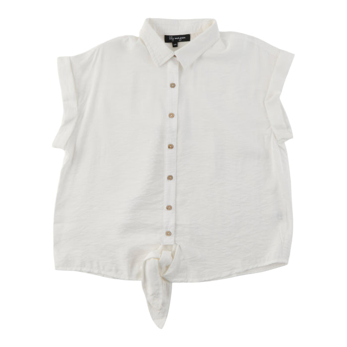 Blouse texturée nouée à l'avant lily morgan pour femmes