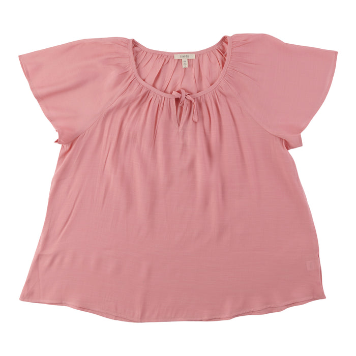 Women's Plus Split V-Neck Short Sleeve Blouse, Assorted