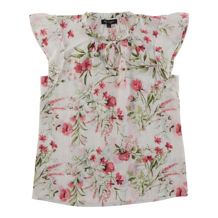 Blouse texturée et imprimée à manches courtes lily morgan pour femmes