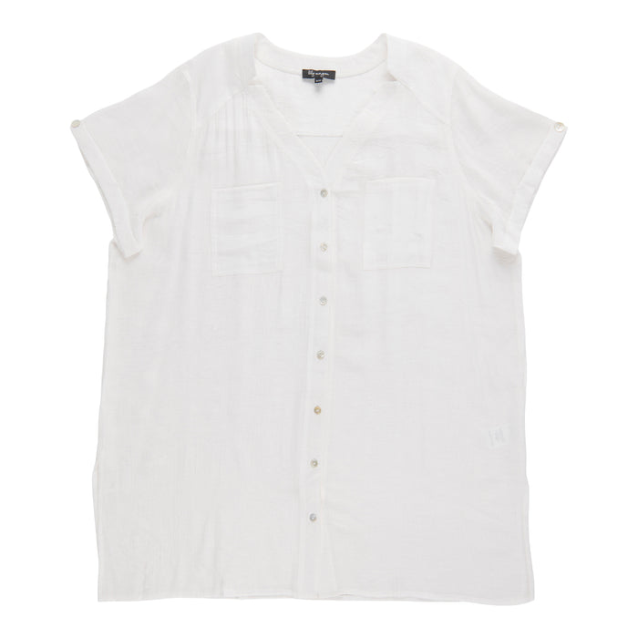 Blouse tunique à manches courtes taille plus lily morgan pour femmes