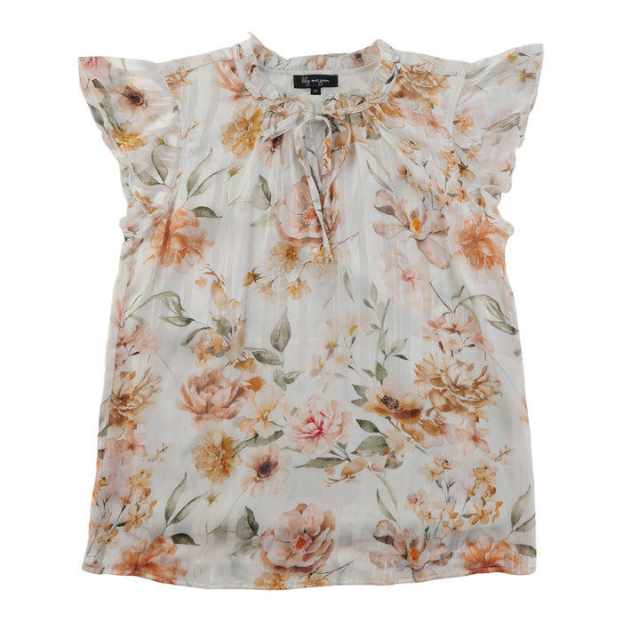 lily morgan Women's Satin Cap Sleeve Blouse