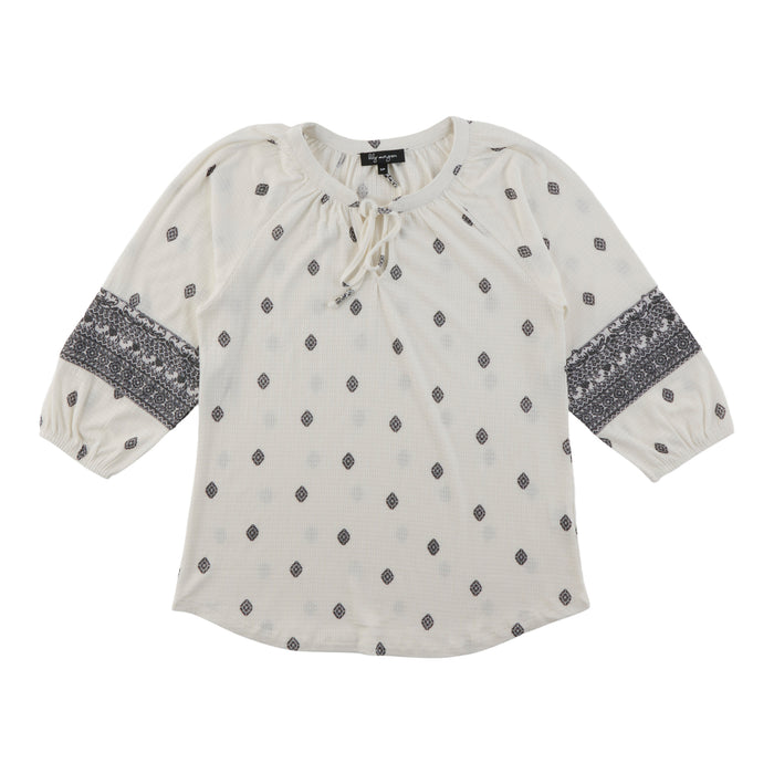 Lily Morgan Women’s Printed Top with Bead Details