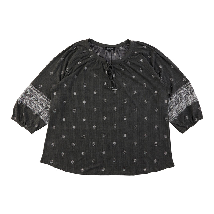 lily morgan Women's Plus Printed Top with Bead Details