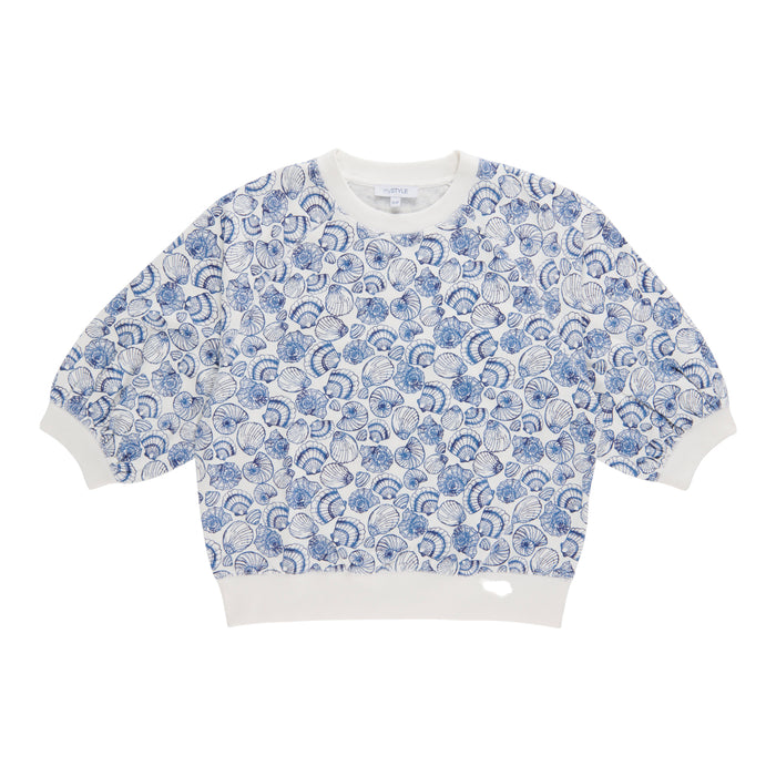 mySTYLE Women's Printed Short Sleeve Sweatshirt