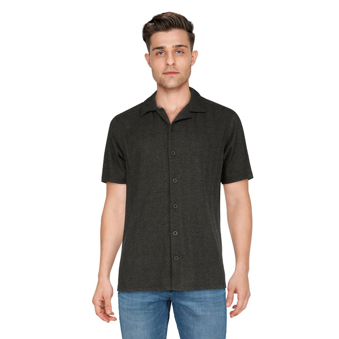 Haut boutonné à manches courtes en tricot Modern Ridge pour hommes