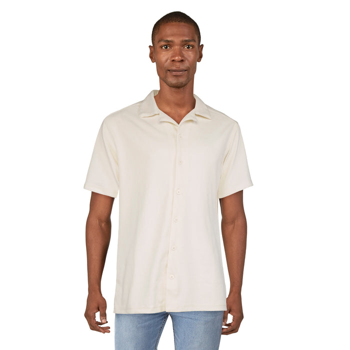 Modern Ridge Men's Textured Short Sleeve Button-Up Shirt