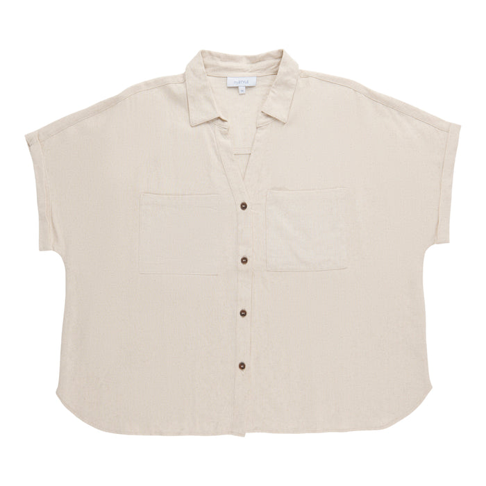 mySTYLE Women's Plus Linen Shirt