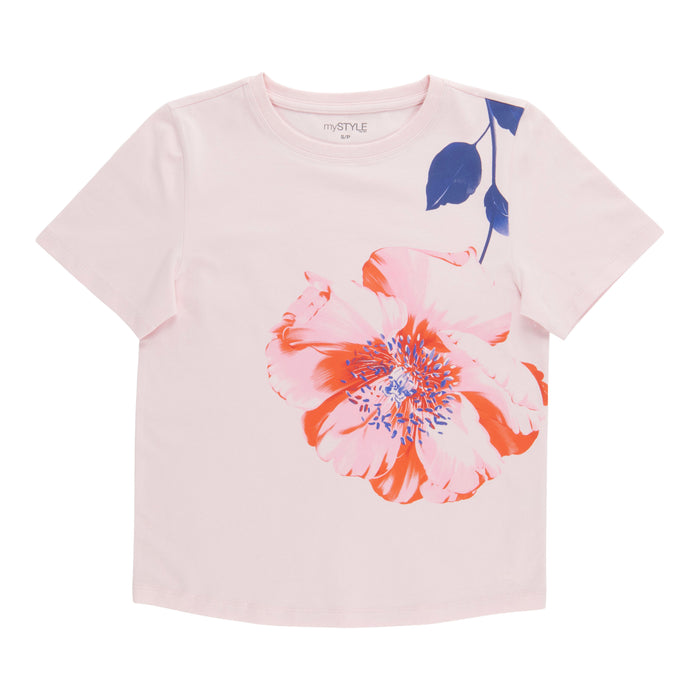T-shirt ajusté à motif floral mySTYLE pour femmes