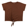 mySTYLE Women's Plus Front Tie Rolled Sleeve Tee
